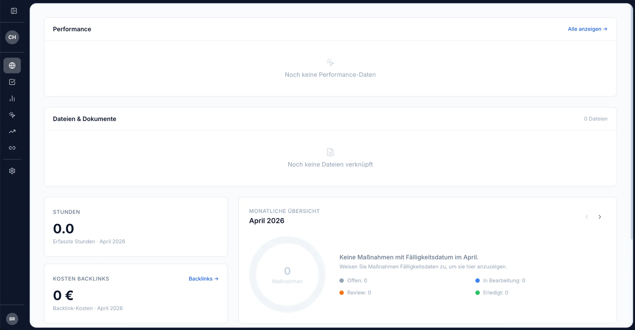 SEO Studio Dashboard – Berichte und Maßnahmen in Echtzeit